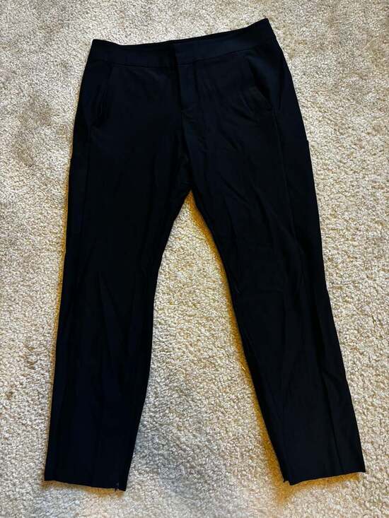 Athleta Pants - Athleta Stellar Trouser Black 10P Petite Mid-Rise Slim Straight Leg Pants